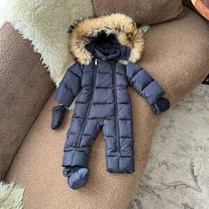 Il Gufo Down Snowsuit with Fur Trim
